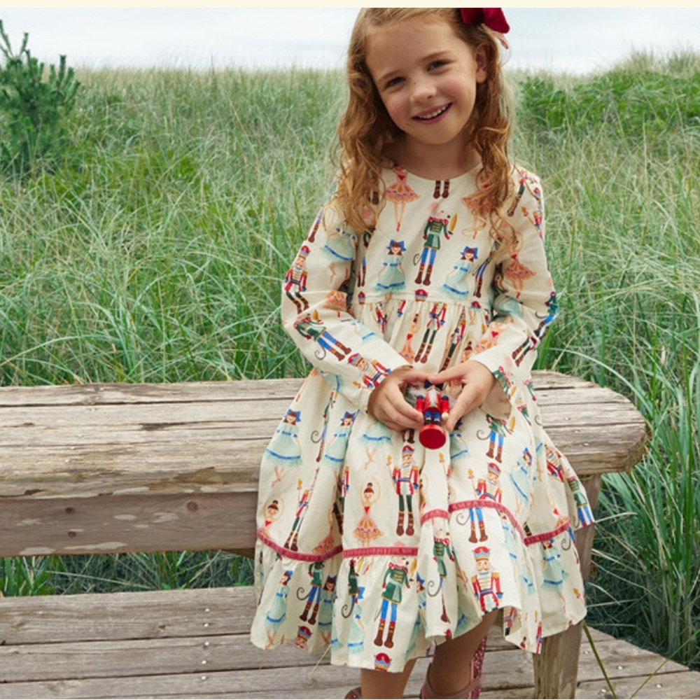 Pink Chicken Coralee dress with velvet trim, Nutcracker Ballet